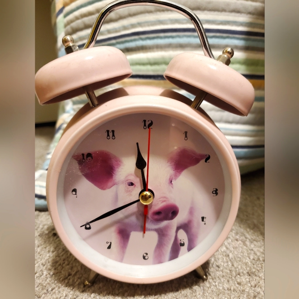 💗Charming Pink Piglet Alarm Clock